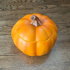 Glass Pumpkin Candy Bowl Dish